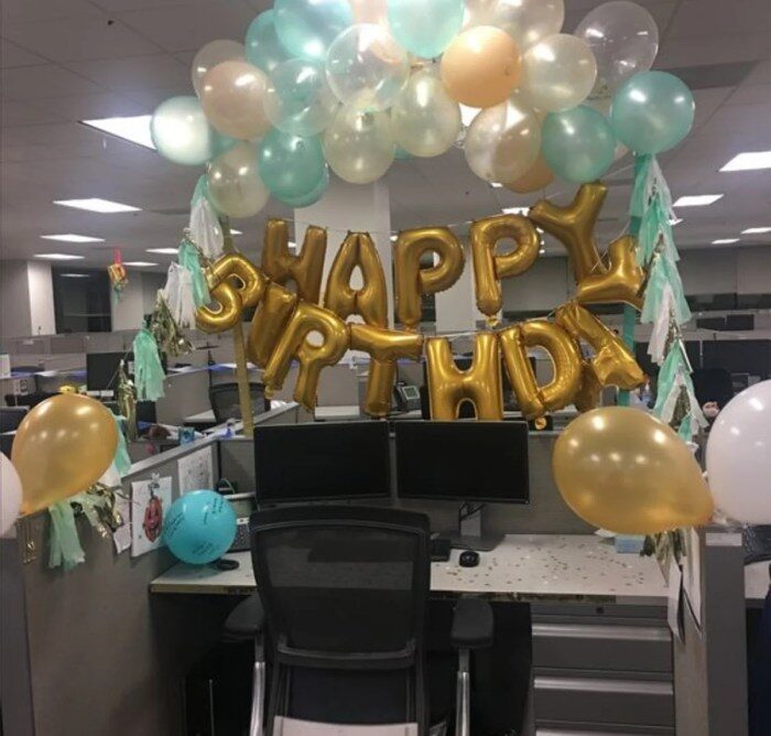 How to decorate office cubicle for birthday