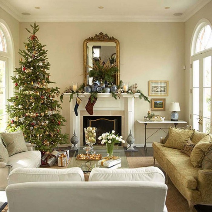 How to decorate living room christmas