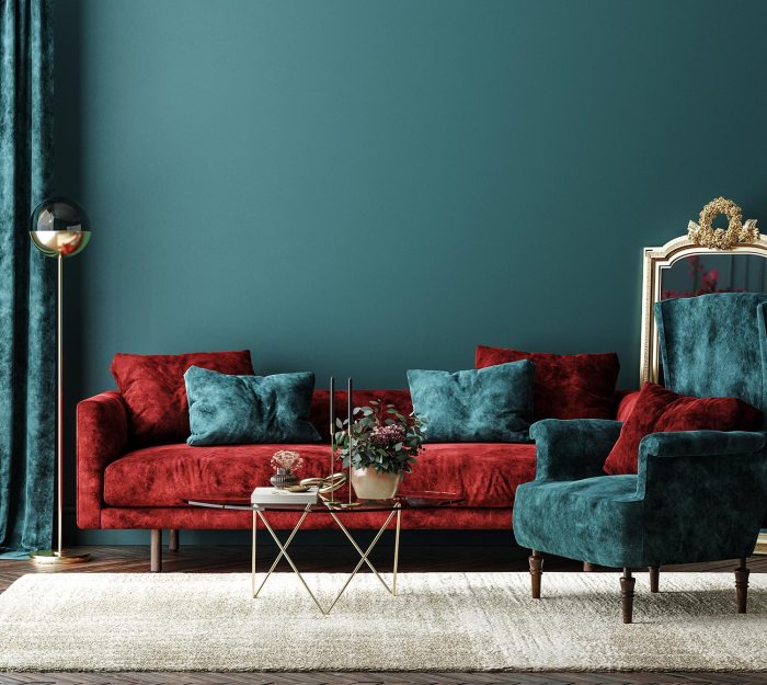 How to decorate a red sofa living room