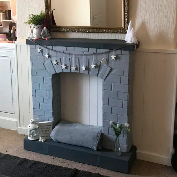 Fireplace cardboard make diy holiday cut shape hgtv