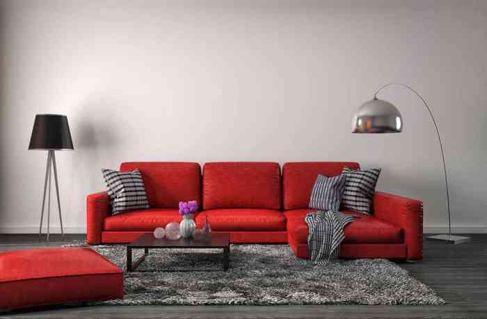 How to decorate a red sofa living room