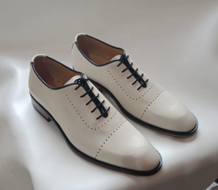 White leather dress shoes men's